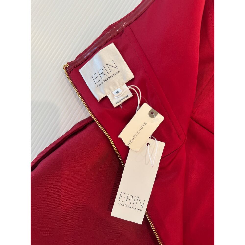 Erin Fetherston Ruscha Strapless Fit Flare Dress Bow NWT 10 Red Holiday Event - Picture 5 of 16